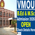 VMOU Invites Applications for B.Ed & M.Sc Admission 2026; Apply Online by February 19